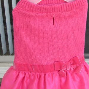 Bond & Co. Pink Sweater Dress velvet bow Medium NWT